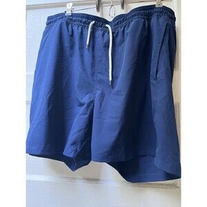 Polo Ralph Lauren Swim Trunks Xxl Navy Blue Drawstring Elastic Waist Mesh Liner